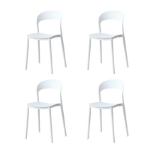 Silla Patrick, Color Blanco, Con espaldar y diseño Moderno X4