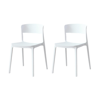 Silla Monaco, Color Blanco, Con espaldar y diseño Moderno X2