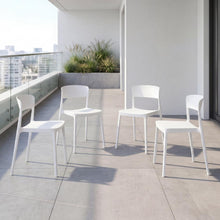 Silla Monaco, Color Blanco, Con espaldar y diseño Moderno X4