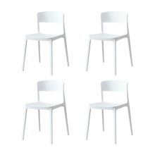 Silla Monaco, Color Blanco, Con espaldar y diseño Moderno X4