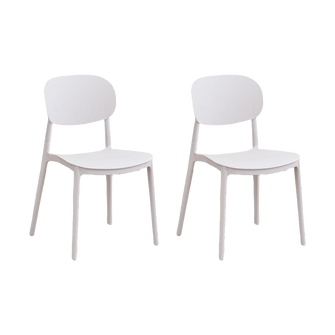 Silla Milan, Color Blanco, Con espaldar y diseño Moderno X2