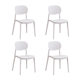 Silla Milan, Color Blanco, Con espaldar y diseño Moderno X4