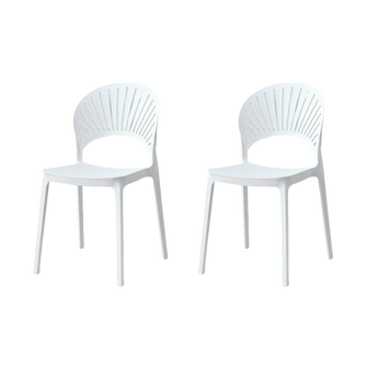 Silla Paraiso, Color Blanco, Con espaldar y diseño Moderno X2