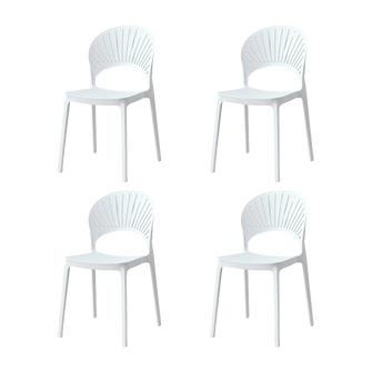 Silla Paraiso, Color Blanco, Con espaldar y diseño Moderno X4