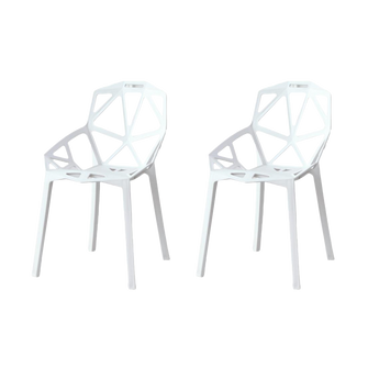 Silla Roxy, Color Blanco, Con espaldar y diseño Moderno X2