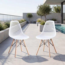 Silla Aira, Color Blanco, Con espaldar y patas en Madera X2