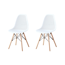Silla Marcus, Color Blanco, Con espaldar y patas en Madera X2