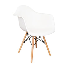 Silla  Eymos, Color Blanco, Con Espaldar y Patas En Madera X4