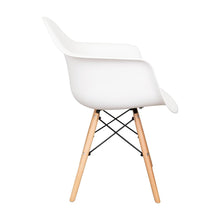 Silla  Eymos, Color Blanco, Con Espaldar y Patas En Madera X4