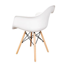 Silla  Eymos, Color Blanco, Con Espaldar y Patas En Madera X4