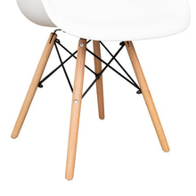 Silla  Eymos, Color Blanco, Con Espaldar y Patas En Madera X4