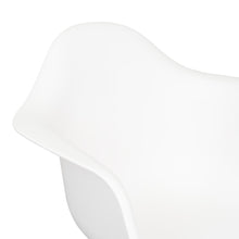 Silla  Eymos, Color Blanco, Con Espaldar y Patas En Madera X4