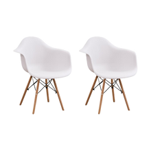 Silla Delia, Color Blanco, Con espaldar y patas en Madera X2