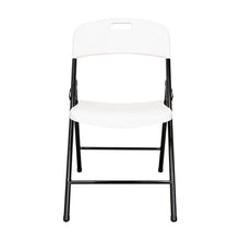 Silla Plegable Dako, Blanco, espaldar y asiento en material plastico y patas metálicas X2