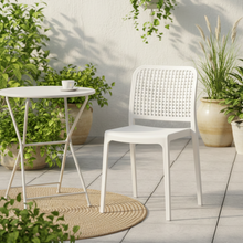Silla Bronx, Blanco, con Espaldar en Cuadrados y Diseño Minimalista