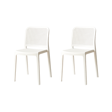 Silla Bronx, Blanco, Con espaldar en cuadrados y diseño minimalista X2