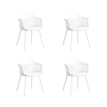 Silla Con Cojin Max, Color Blanco, Con espaldar en rejilla X4