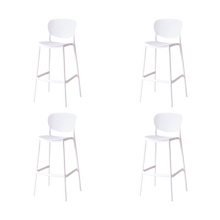 Silla para Bar Rio, Color Blanco, Diseño Moderno X4