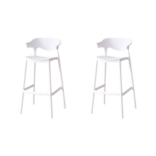 Silla para Bar Elena, Color Blanco, Diseño Moderno X2