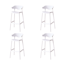 Silla para Bar Elena, Color Blanco, Diseño Moderno X4