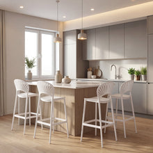 Silla para Bar Paraiso, Color Blanco, Diseño moderno X4
