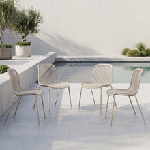 Silla Barcelona, Color Blanco, Con espaldar en lineas diseño moderno X4