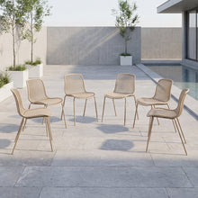 Silla Barcelona, Color Beige, Con espaldar en líneas diseño moderno X6