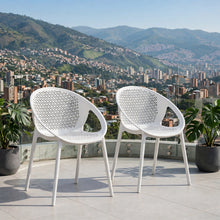 Set de 2 Sillas Selva con Brazos, Color Blanco, con Espaldar