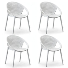 Set de 4 Sillas Selva con Brazos, Color Blanco, con Espaldar