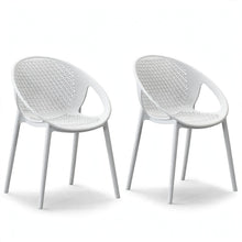 Set de 2 Sillas Selva con Brazos, Color Blanco, con Espaldar