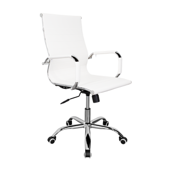 Silla Oficina X-56W, Blanca, con Cómodo Espaldar y Rodachines