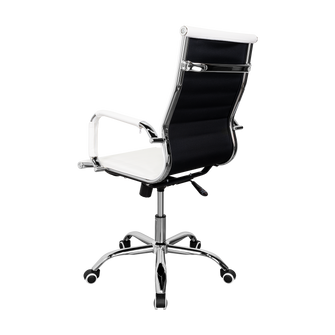 Silla Oficina X-56W, Blanca, con Cómodo Espaldar y Rodachines