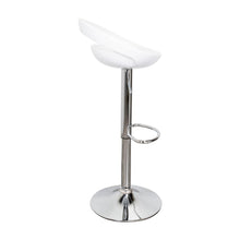 Kit de Cuatro Sillas Bar Turón, Blanco,  base metal cromado