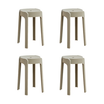Butaco Apilable Maison, Color Gris Oscuro, Diseño Moderno X4