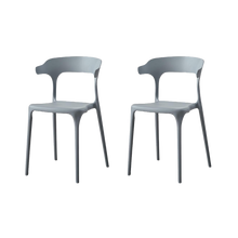 Silla Elena, Color Gris Oscuro, Con espaldar y diseño Moderno X2
