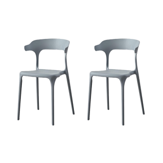 Silla Elena, Color Gris Oscuro, Con espaldar y diseño Moderno X2