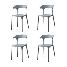 Silla Elena, Color Gris Oscuro, Con espaldar y diseño Moderno X4