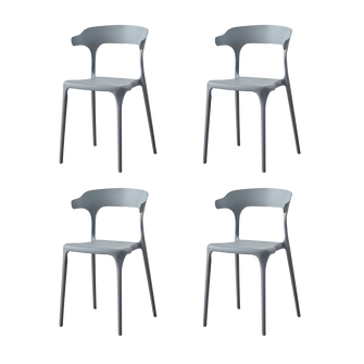 Silla Elena, Color Gris Oscuro, Con espaldar y diseño Moderno X4