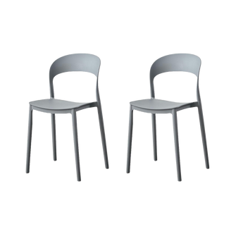 Silla Patrick, Color Gris Oscuro, Con espaldar y diseño Moderno X2