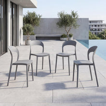 Silla Patrick, Color Gris Oscuro, Con espaldar y diseño Moderno X4