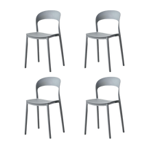 Silla Patrick, Color Gris Oscuro, Con espaldar y diseño Moderno X4