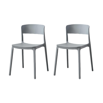 Silla Monaco, Color Gris Oscuro, Con espaldar y diseño Moderno X2