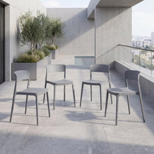 Silla Monaco, Color Gris Oscuro, Con espaldar y diseño Moderno X4