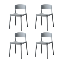 Silla Monaco, Color Gris Oscuro, Con espaldar y diseño Moderno X4