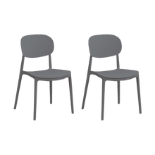 Silla Milan, Color Gris Oscuro, Con espaldar y diseño Moderno X2