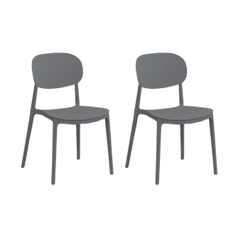 Silla Milan, Color Gris Oscuro, Con espaldar y diseño Moderno X2