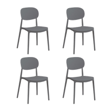 Silla Milan, Color Gris Oscuro, Con espaldar y diseño Moderno X4