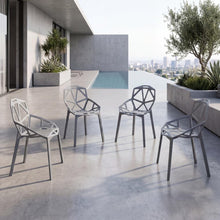 Silla Roxy, Color Gris Oscuro, Con espaldar y diseño Moderno X4
