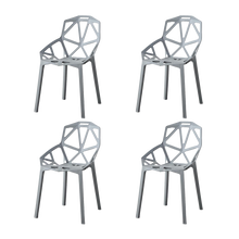 Silla Roxy, Color Gris Oscuro, Con espaldar y diseño Moderno X4