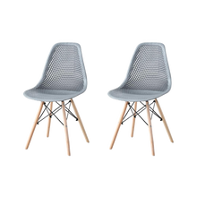 Silla Marcus, Color Gris Oscuro, Con espaldar y patas en Madera X2